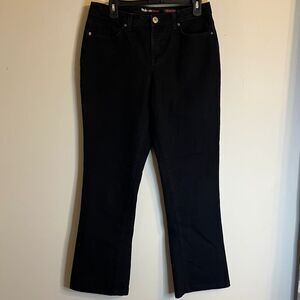 Style & Co‎ Women's sz 10 Bootcut Black Denim Jeans with Embellished Back Pocket